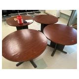 (4) Circular Simulated Wood Tables