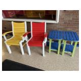 (2) PVC Chairs & Side Tables