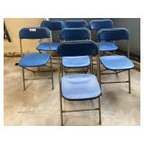 7 Blue Folding Chairs