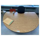 6ft Half Circular Work Table w/ Chair