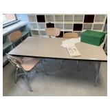 5ft Adj. Work Table & 4 Chairs