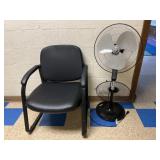 Pedestal Fan & Vinyl Office Chair