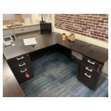 L-shaped Simulated Wood Office Desk