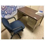 4ft Single Pedestal Office Desk w/ Chair