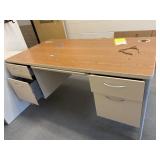 5ft Double Pedestal Desk w/ File Cabinet