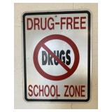 Steel Drug Free School Zone Sign