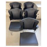 (5) Reflex Stacking Black Plastic Chairs