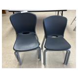 (4) Blue Plastic Desk Chairs
