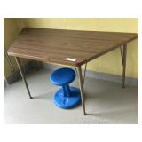 5ft Adj. Work Table w/ Plastic Stool