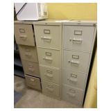 (4) 4-drawer Metal File Cabinets