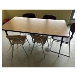 5ft Adj. Work Table w/ 5 Assort. Chairs