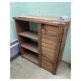 Pine Bookshelf Storage Cabinet