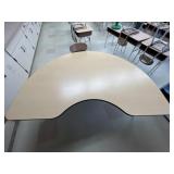 6ft Half Circular Work Table w/ Chair
