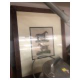 Framed Horse Lithograph