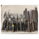 19th Century Wood Handled Flatware