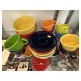 Fiestaware Cups and Saucers with Bowls