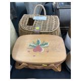 Longaberger Basket with Vintage Fishing Creel