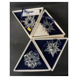 (4) Swarovski Crystal Ornaments