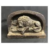 Cast Metal Reclining Lion Door Stop