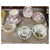 Antique Chinaware with Cups and Saucers