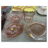 (6) Pieces of Pink Depression Glass