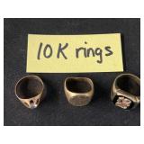 (3) 10K Rings