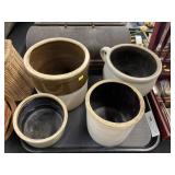 (4) Stoneware Storage Crocks