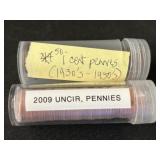 (2) Rolls of Lincoln and Wheat Back Pennies