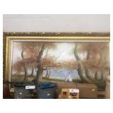 Large Signed Oil On Canvas