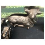 Cast Metal Laying Lamb Food Mold