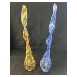 (2) Art Glass Sculptures