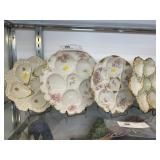 (4) Porcelain Oyster Plates