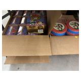(6) Boxes of Charles Chips and M&M Tins