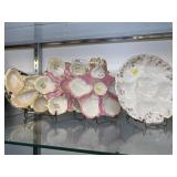 (4) Porcelain Oyster Plates