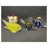 (4) Art Glass Fish