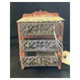 J.E. Stevens Cast Metal Miniature Chest of Drawers