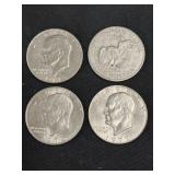 (4) Eisenhower $1 Coins