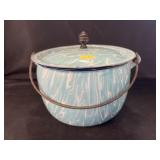 Blue and White Agate Swirl Pail