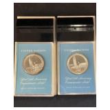 (2) Franklin Mint Sterling Silver 1 Oz. Coins