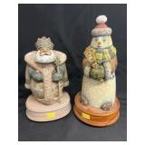 G. DeBrekht Musical Snowman and Santa Figures