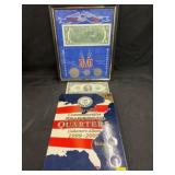 (2) $2 Bills, Incomplete State Quarter Album, etc.