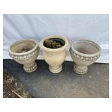 (3) Plastic Garden Pots