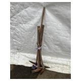 (2) Axes, Pick Fork, Hoe