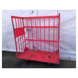 Pink Metal Industrial Cart
