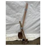 (2) Spade Shovels, (2) Axes, 1 Sledge Hammer