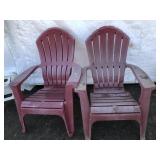 (2) Plastic Patio Adirondack Chairs