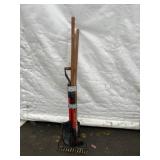 Rake, 2 Shovels, Scraper