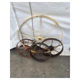 4 Metal Wagon Wheels