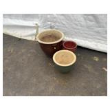 (3) Clay Pots