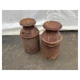 (2) Metal Milk Cans